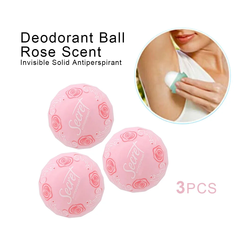 

3-4pcs Portable Deodorant Ball, Invisible Solid Antiperspirant, Rose /lavender/Scent,Calm Birch Water On-The-Go Antiperspirant