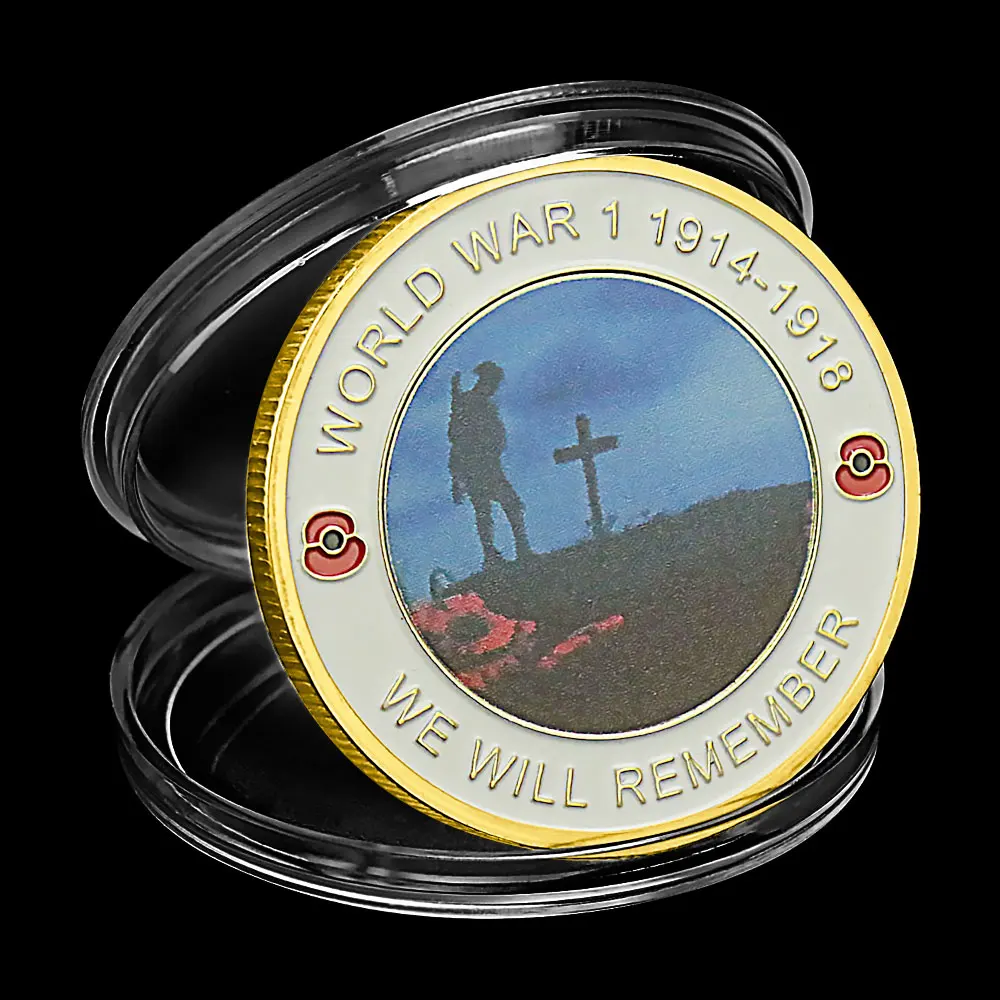 

We Will Remember The World War I (1914-1918) Collectible Gold Plated Souvenir Coin Creative Gift Commemorative Coin