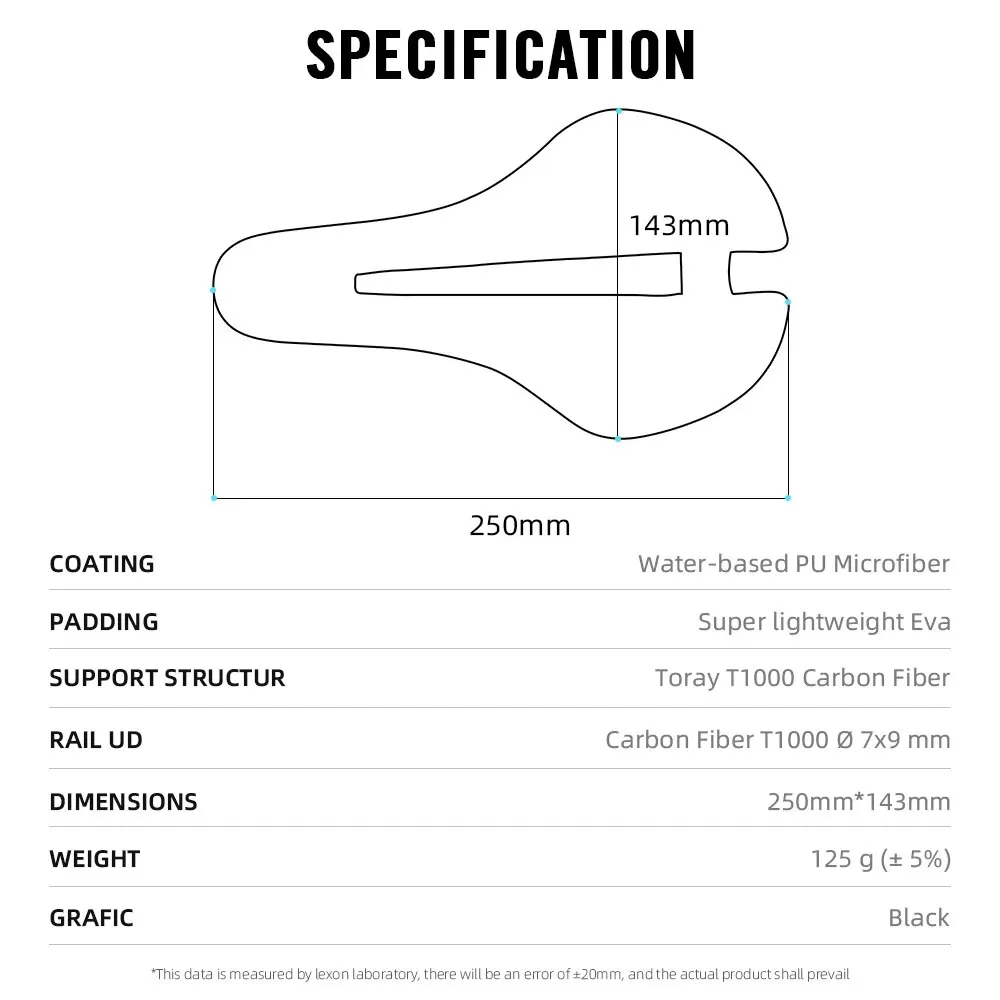 Сверхлегкое карбоновое велосипедное седло RYET 125 г из искусственной кожи