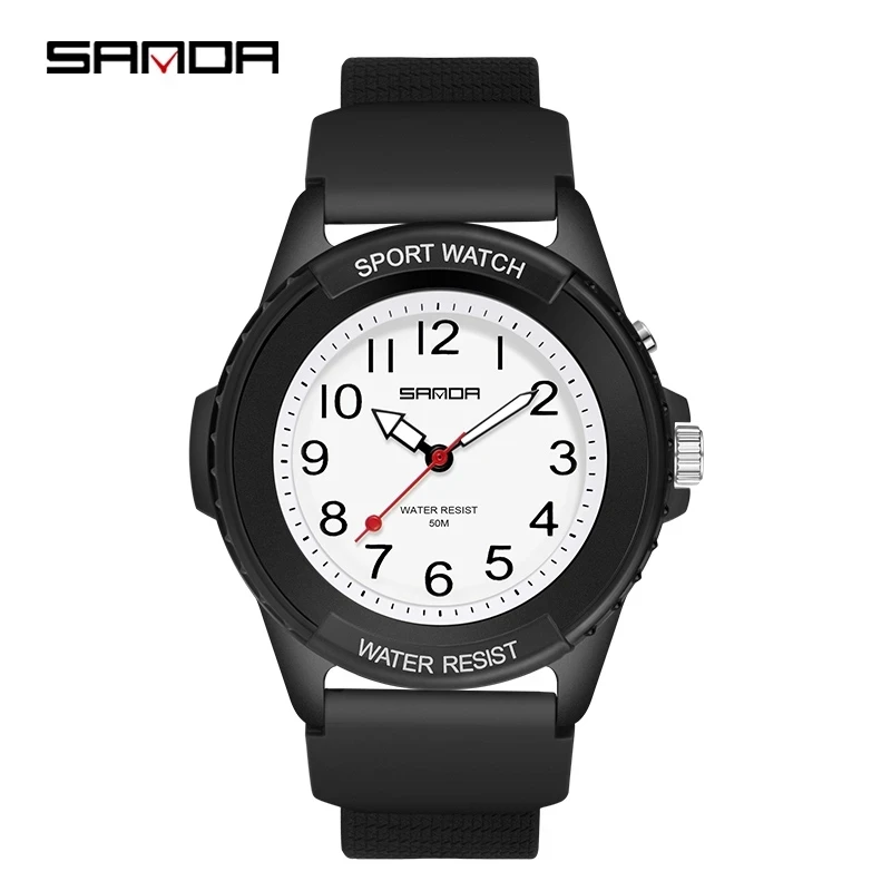 SANDA Fashion Sport men's Watches New Luxury Waterproof Digital Quartz Classic Top Quality WristWatch Relogio Feminino 6018