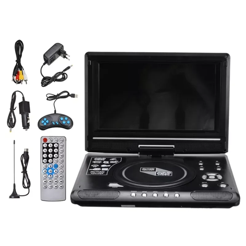 

NEW NEW 9.8 Inch Portable Home Car DVD Player VCD CD Game TV Player USB Radio Adapter Support FM Radio Receiving-EU Plug