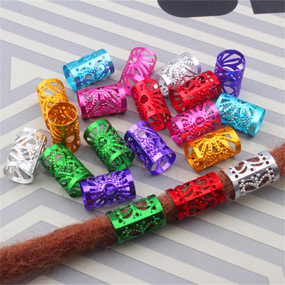 

10-30 Pcs/Lot Dreadlock Beads Colorful Hair Rings for Braids Punk Adjustable Hair Bead Braid Cuff Clips for Women Hair Accessory