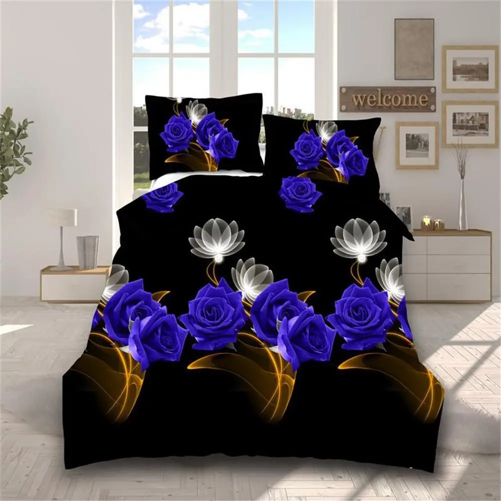 

4Pcs/Set 3D Printed Bedding Set Bedclothes Home Textiles King Size Quilt Cover Bed Sheet 2 Pillowcases