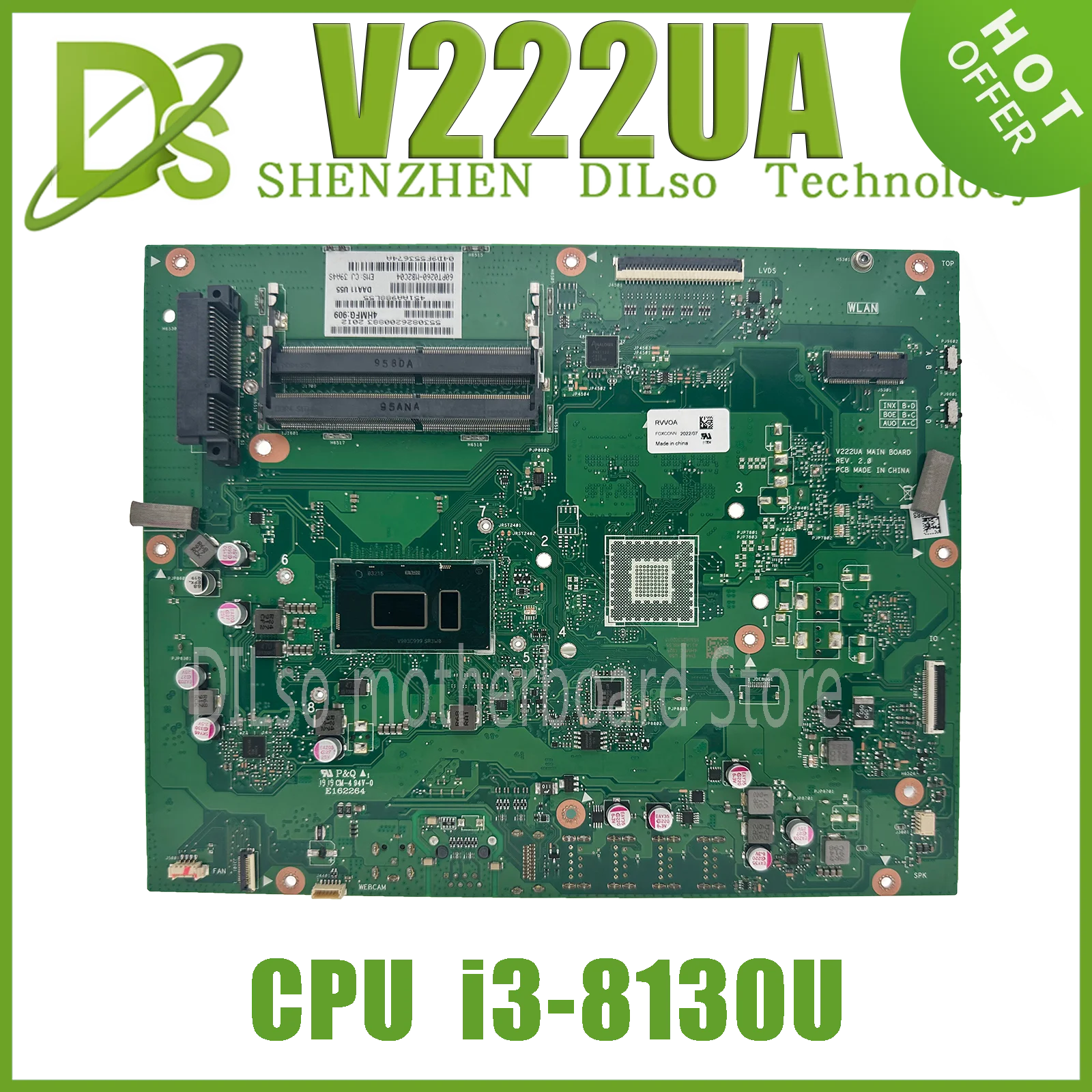 KEFU V222UA Материнская плата ASUS V222U V222UA настольная материнская плата все-в-одном V222UA материнская плата с I3-8130U UMA KEFU V222UA Материнская плата ASUS V222U V222UA настольная материнская плата все-в-одном V222UA материнская плата с I3-8130U UMA