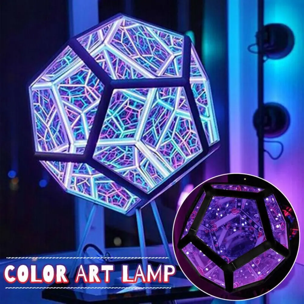

Dodecahedron 3D Cube светильник красочное освещение акриловый абажур Cube Night светильник с дистанционным управлением USB новая необычная лампа