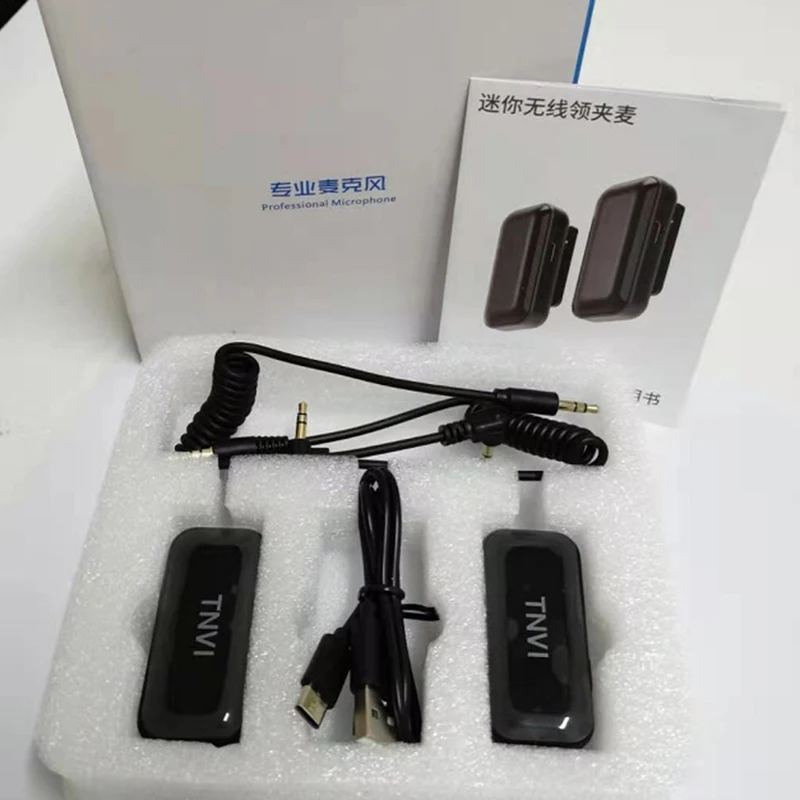 

TNVI V3 Wireless Microphone System with Rechargeable Transmitter Reveiver Lapel Lavalier Microphone for Smartphone Computer