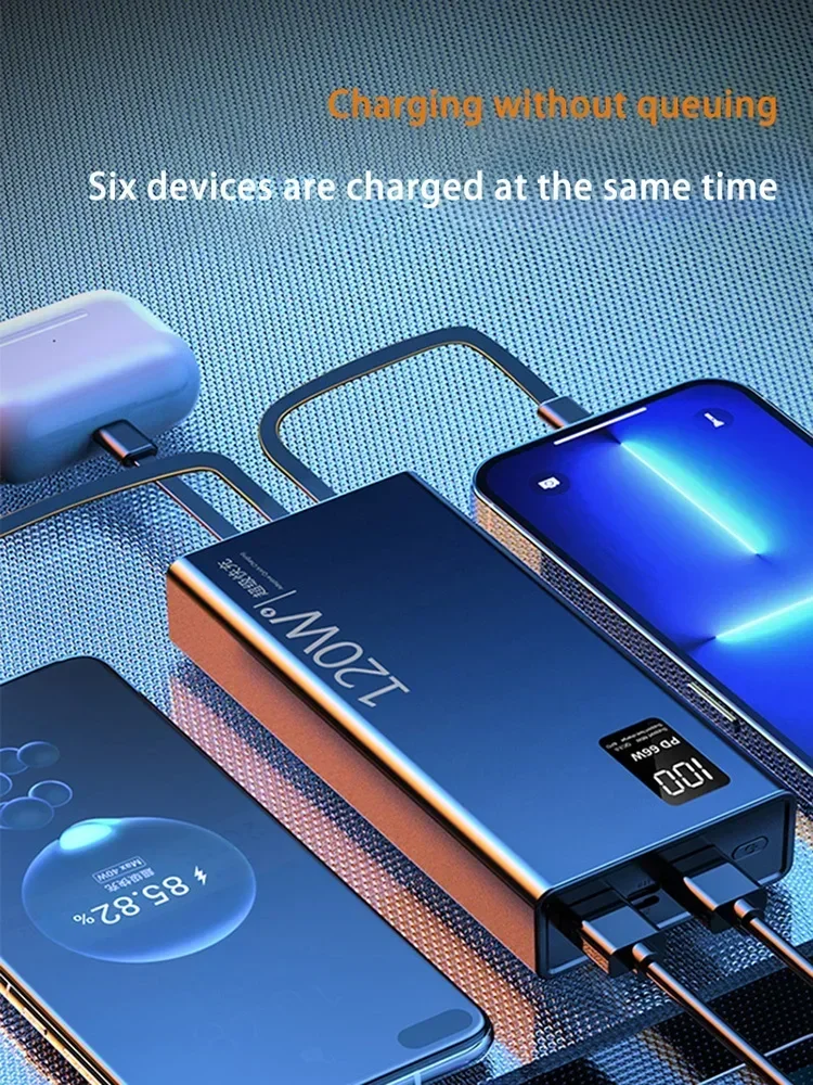 120 Вт 50000 мАч Power Bank высокой емкости 4 в 1 Powerbank с быстрой зарядкой Портативное
