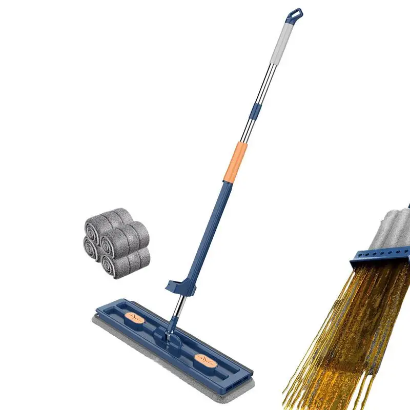 

Microfiber Flat Mop Hand Free Squeeze Cleaning Floor Mop With Washable Mop Pads Lazy Mop Household Cleaner Tools
