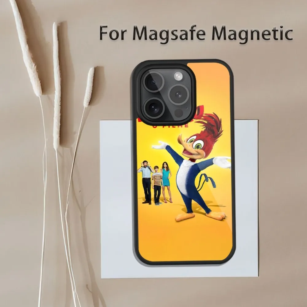 Мультяшный чехол для телефона W-Вуди W-Woodpecker магнитной индуктивной зарядки iPhone 13 12