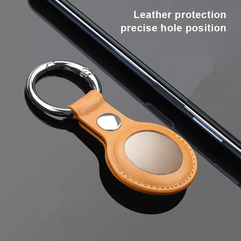 

New Protect Case For Airtags Hanging Buckle Anti-lost Protective Cover PU Leather Holder with Key Chain Location Tracker
