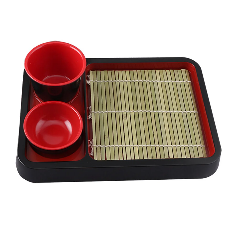 

Japanese Cold Noodle Plate Bamboo Mat Snack Container Decorative Cooking Dish Fruit Storage Tray