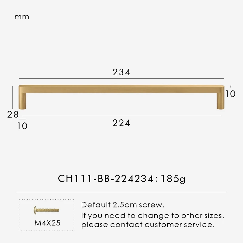 

Ручка для шкафа Nurlin из латуни CH111