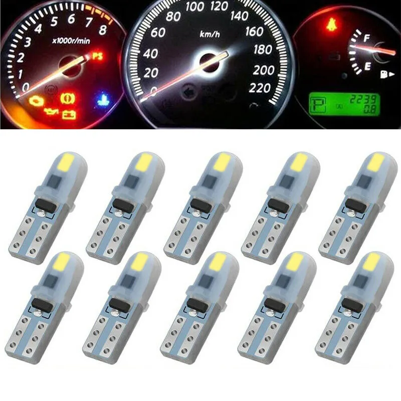 

10 шт./партия, светодиодсветодиодный лампы T5 3014 SMD для приборной панели