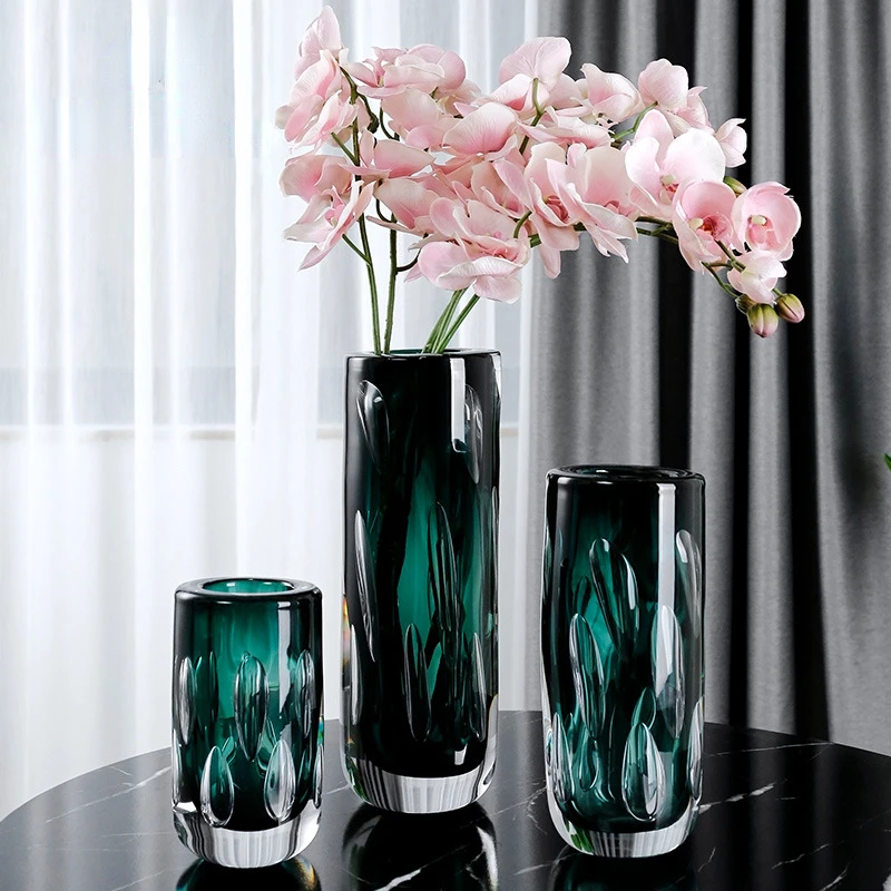 

Хрустальная тяжелая стеклянная ваза, гостиная, чайный столик, Цветочная композиция, украшение, мягкое украшение