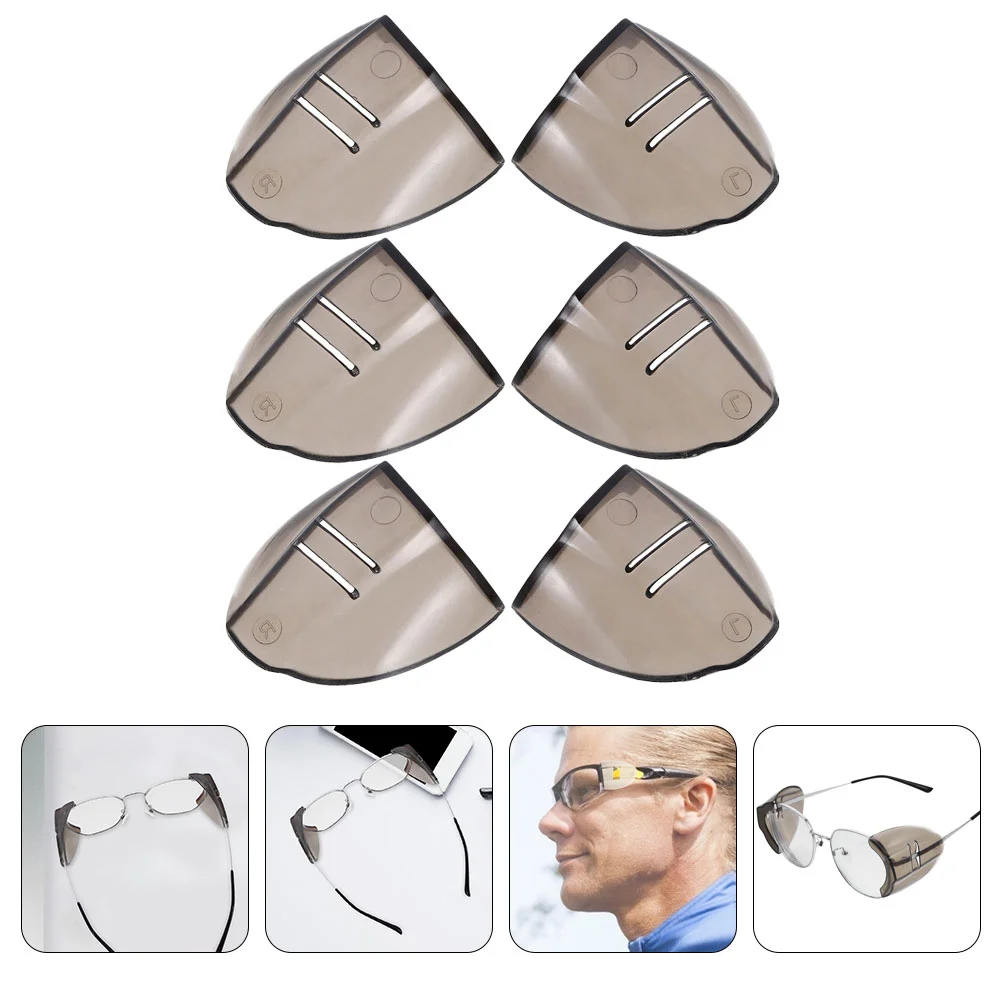 

3 Pairs Clear Side Shields for Eyeglasses Shade Flank Protector Tpu Protection Soft Material