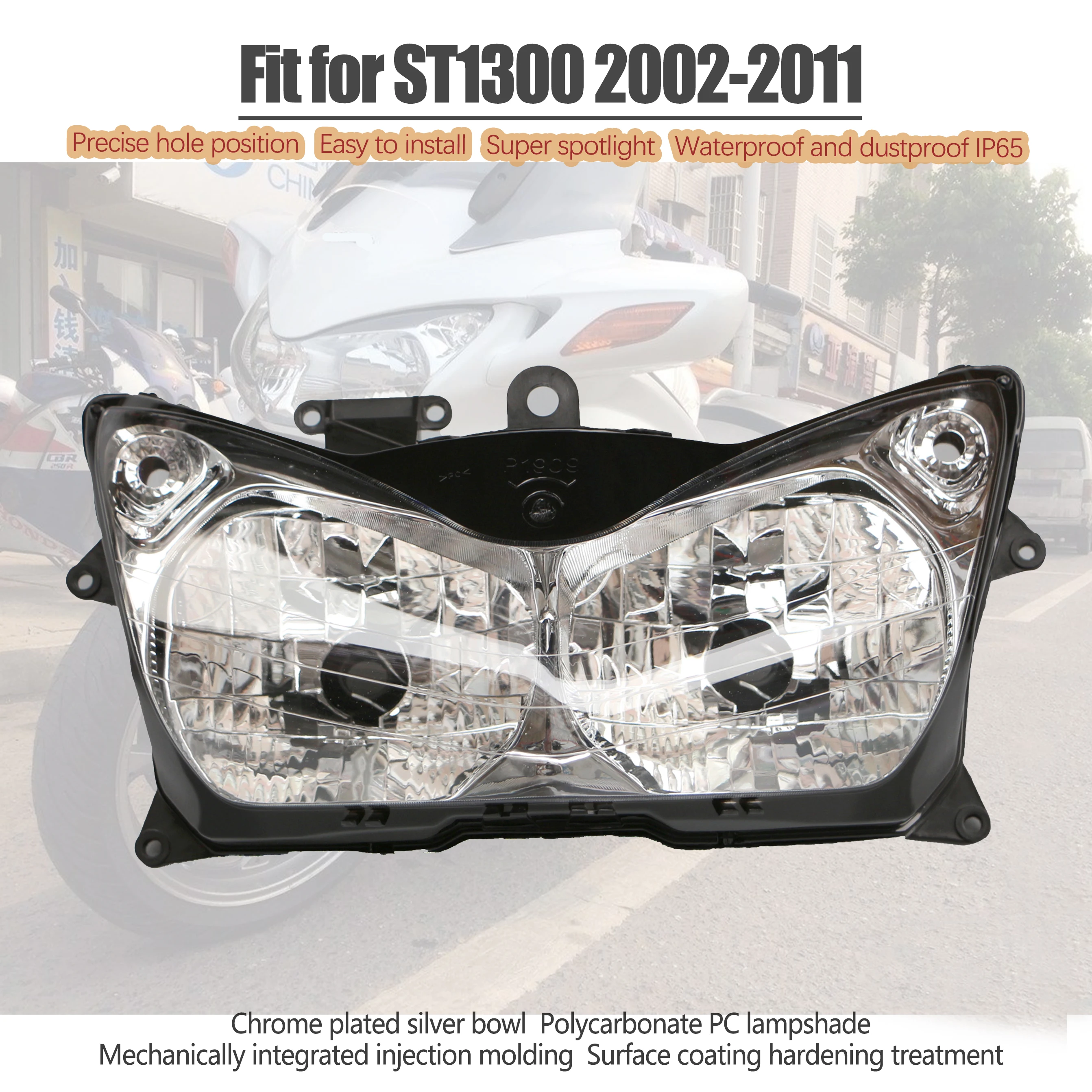

Fit for Honda 2002 - 2011 ST1300 Motorcycle Headlight Head Light Lamp Headlamp Assembly ST 1300 2003 2004 2005 2006 2007 2008