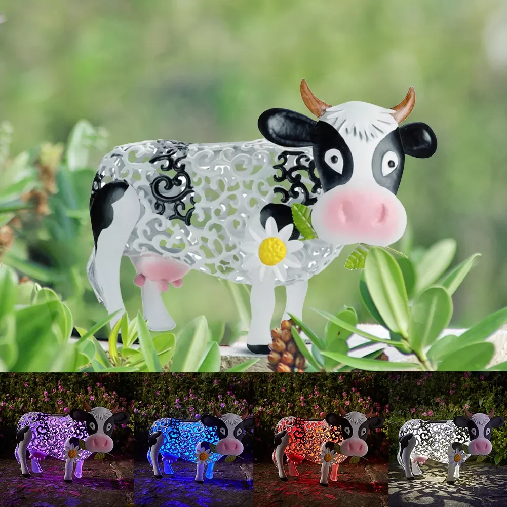 

Светильник на солнечной батарее, Маргаритка, корова, ремесло, водонепроницаемые наружные садовые стоечные светильники для газона, украшени...