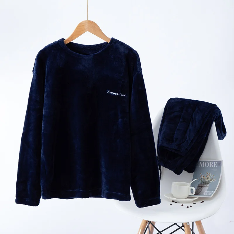 New 2022 L-3XL Plus Size Flannel Warm Pijama For Men 2022 New Winter Sleepwear Pajamas Casual Male Homewear Home Clothes