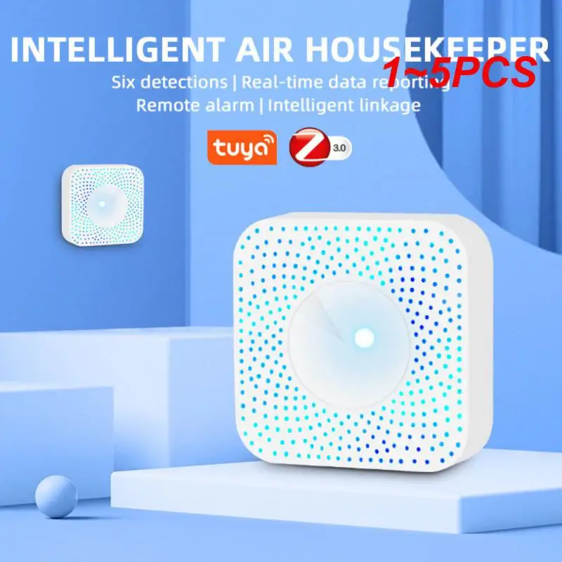 

1~5PCS Tuya Zigbee Smart Air Detector Sensor Box, Multifunctional 6 in 1 APP Monitor PM2.5,