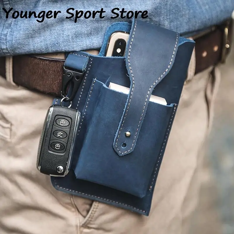 

Поясная Сумка в стиле ретро для мужчин, поясная сумочка для бега, ремень для фитнеса, спортивная сумка с держателем, для охоты, пешего туризм...