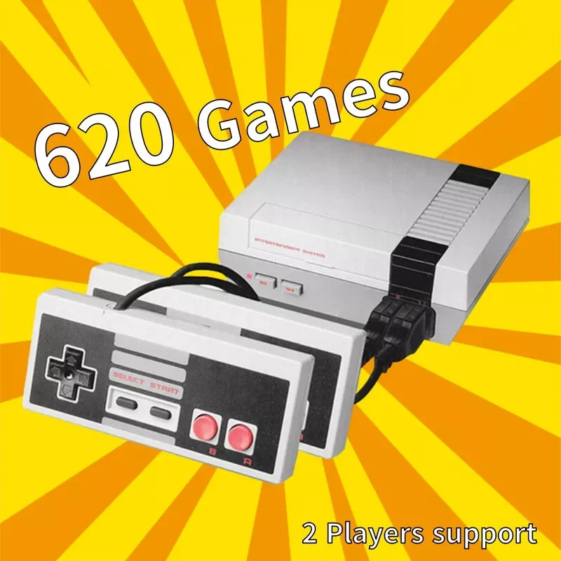 

TV Video Game Console Retro 8 Bit Console Game Box Built-in 620 Retro Games Support TV Output Plug and Play Boy Children's G