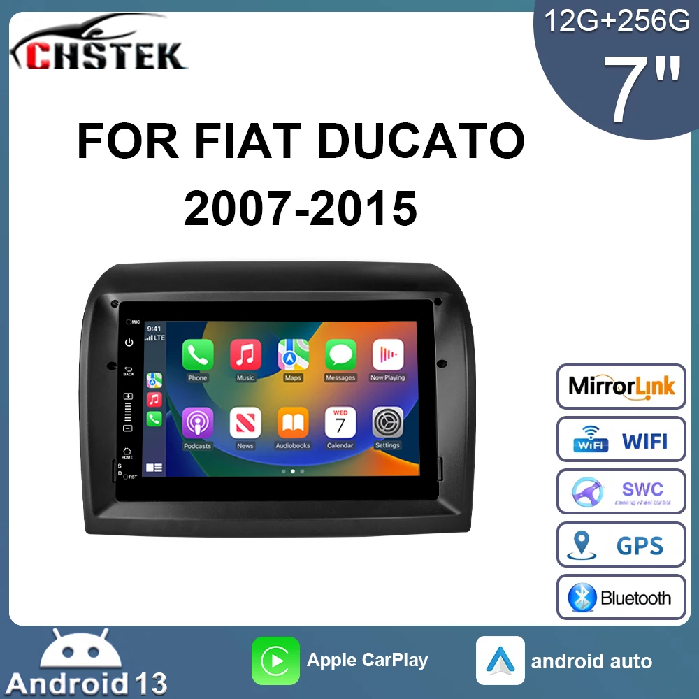 CHSTEK автомобильный стерео радиоплеер Carplay для Fiat Ducato 2007-2015 беспроводной Android 13