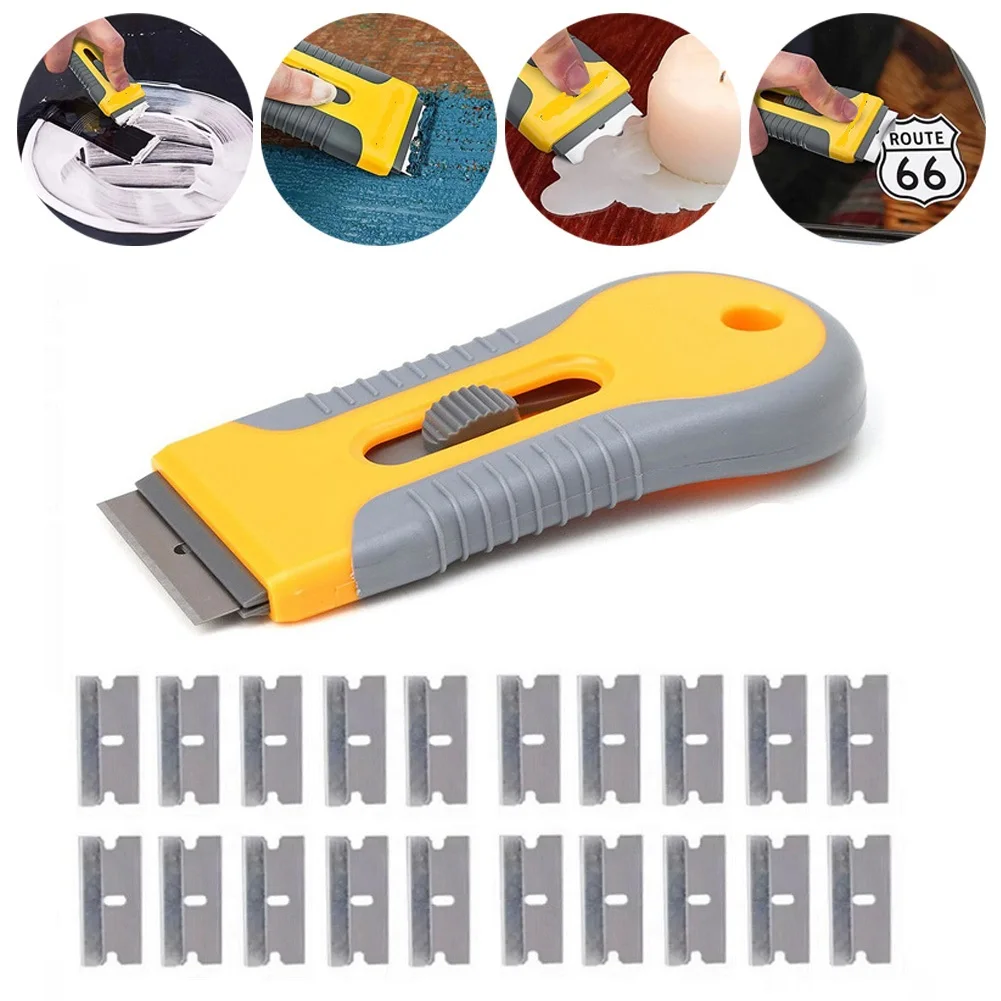 

+ 20pcs Glass Scraper Decorators Glass Glue Painting Scraper Spare Blades Tool Accessories Brand new High quality