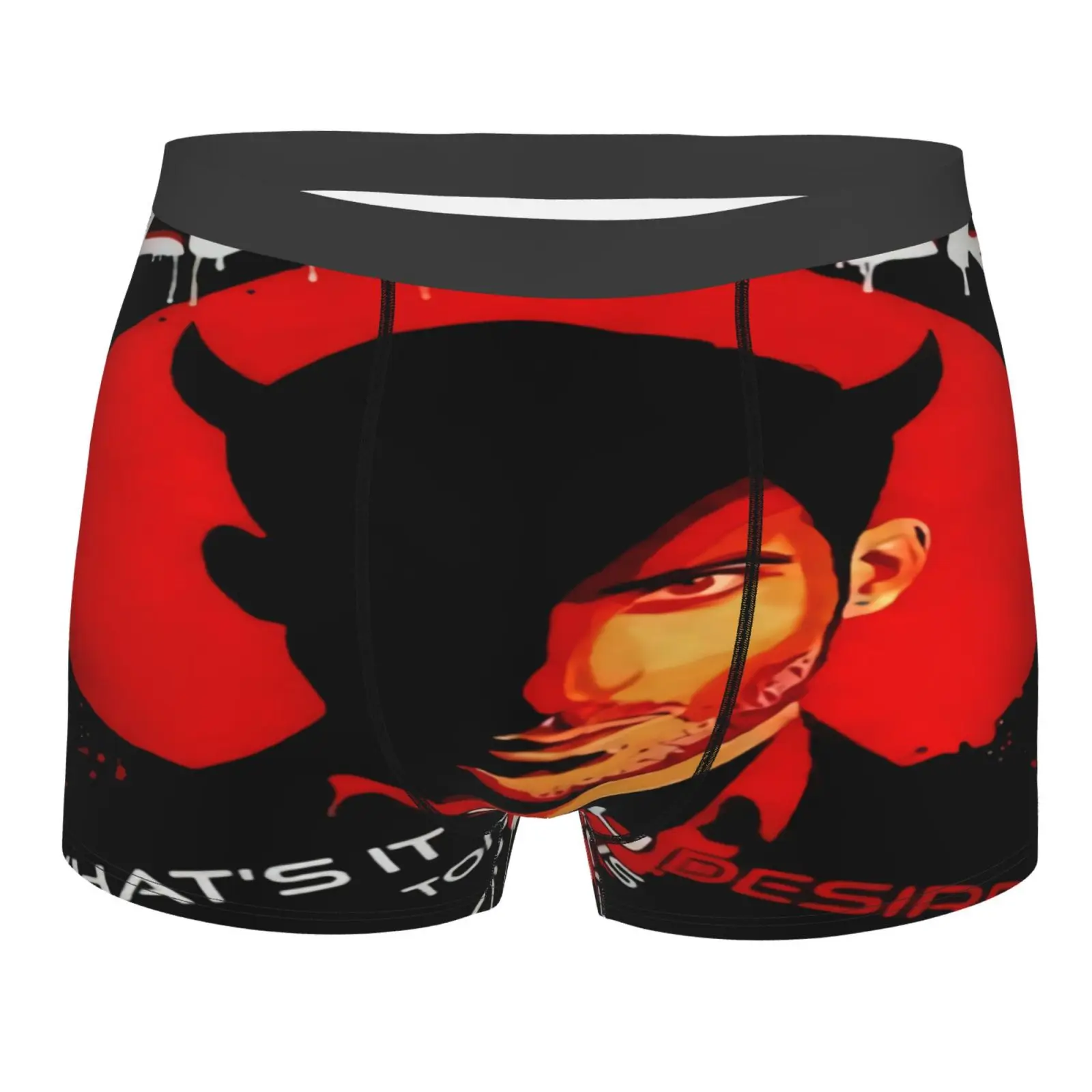 

Мужские трусы Lucifer Whats It You Desire Tom, нижнее белье для мужчин, мужские трусы, спортивный чехол, полиэстеровое эластичное нижнее белье с принтом