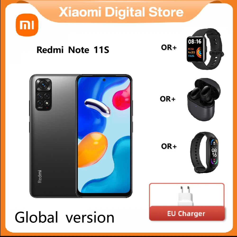 

[World premiere] Global Version Xiaomi Redmi Note 11S Phone 64/128Gb Helio G96 6.43'' 90Hz Display 33W Pro Charging 108MP Camera