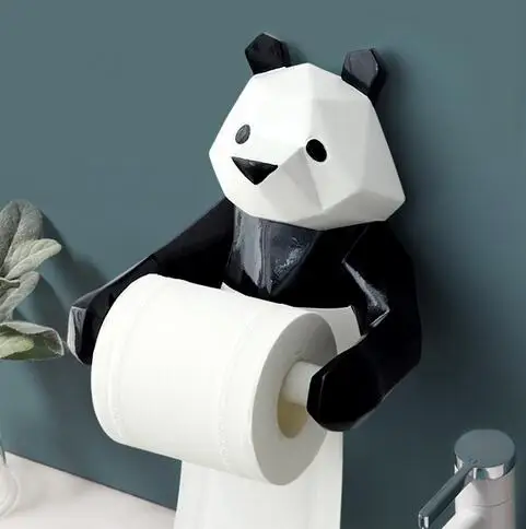 

CREATIVE NORDIC RESIN SIMULATED ANIMAL BLACK BEAR TOILET PAPER TOWEL HOLDER KITCHEN TISSUE BOX ROLL PAPER HOLDER LOVELY STORAGE