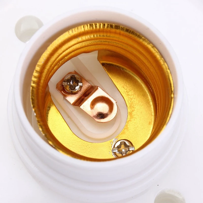 

3X E27 Round Plastic Base Screw Light Bulb Lamp Socket Holder White