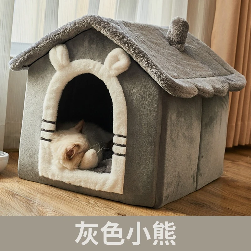 Pet Dog Bed Dog House Cat Bed Mat Plush Cushion Net Pet Supplies  Cave Soft Sofa Cat Accessories High Quality images - 6