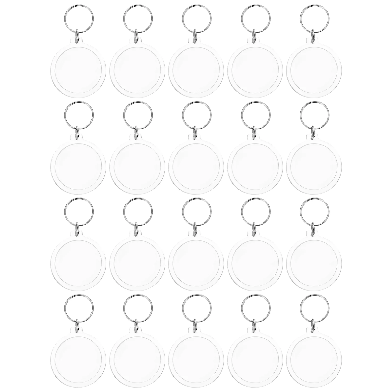 

20pcs Acrylic Photo Frame Key Chains Blank Keyring Visible Photo Frame Keyrings
