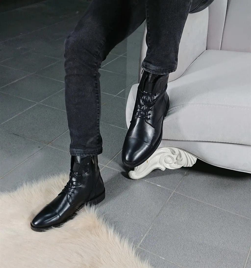 

Мужские черные ботинки из натуральной кожи с подошвой из ЭВА Sail-Lakers, новинка