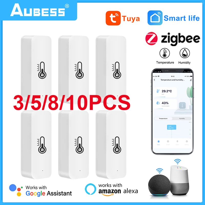 

Tuya Zigbee Temperature And Humidity Sensor Need Zigbee Gateway Hub Smart Home Indoor Hygrometer Alexa Google Voice Control