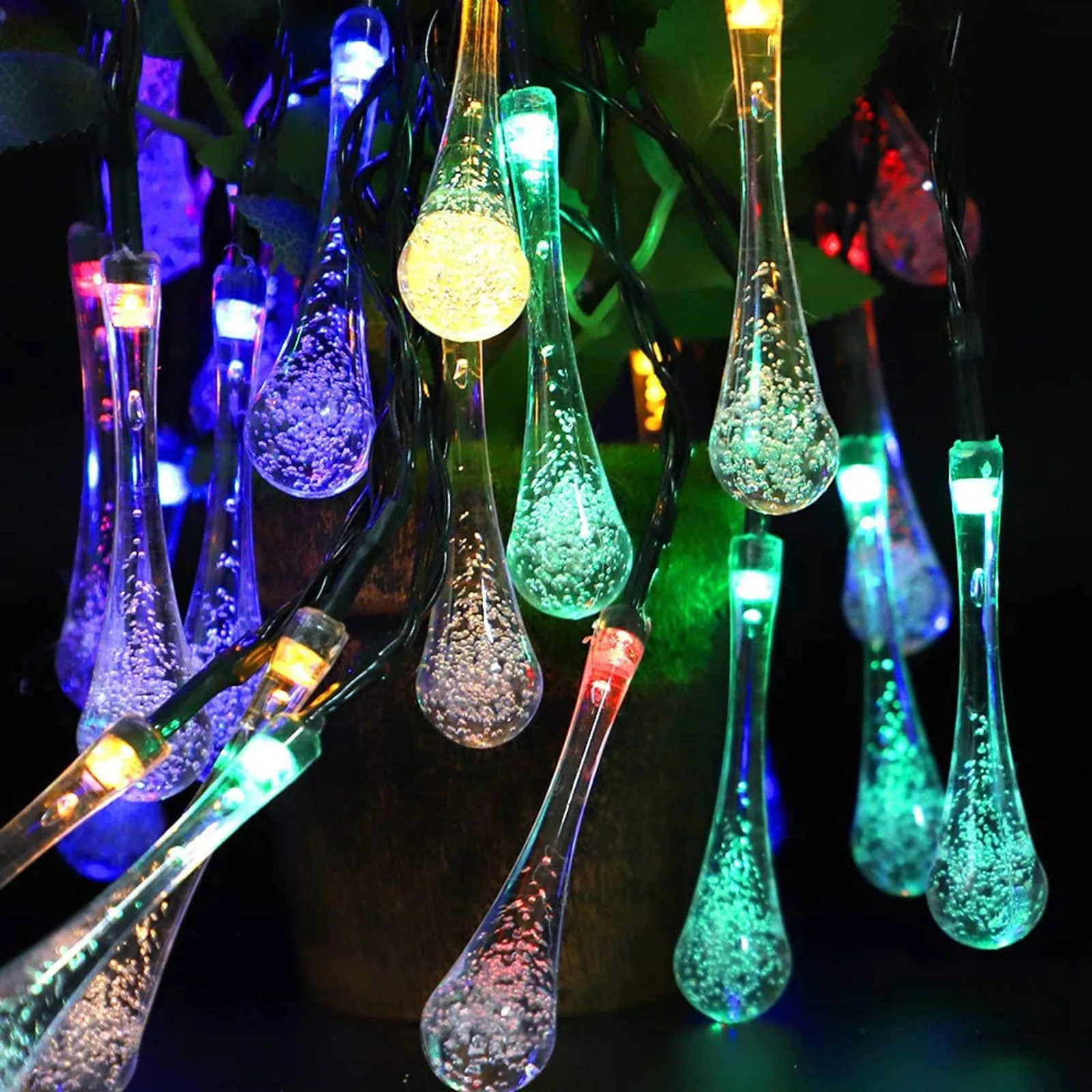 

Water Drop Decorative Light String Outdoor Colorful Solar Led Garland Fairy String Lights Garden Patio Yard Landscape Lights