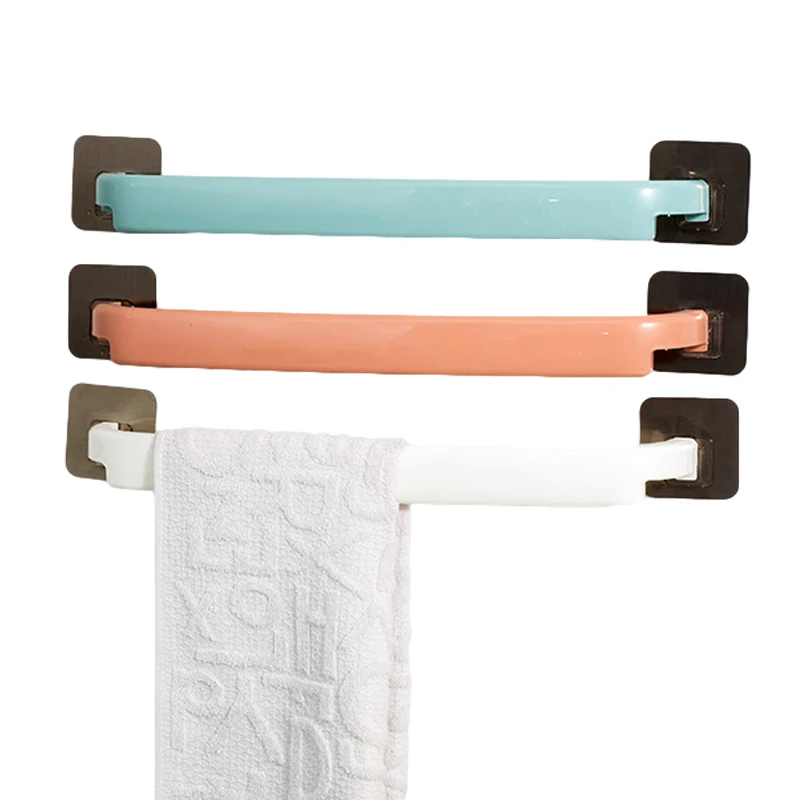 

Bathroom Towel Rack Self Adhesive Towels Hanger Wall Mounted Towel Bar Shelf for Kitchen Bathroom Organizer Slippers Holder