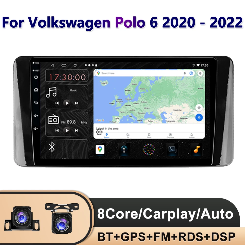 

Автомагнитола PEERCE для Volkswagen Polo Mk6 VI 6 2020-2022, мультимедийный видеоплеер, навигация GPS, Android 11, 2DIN, Carplay Auto
