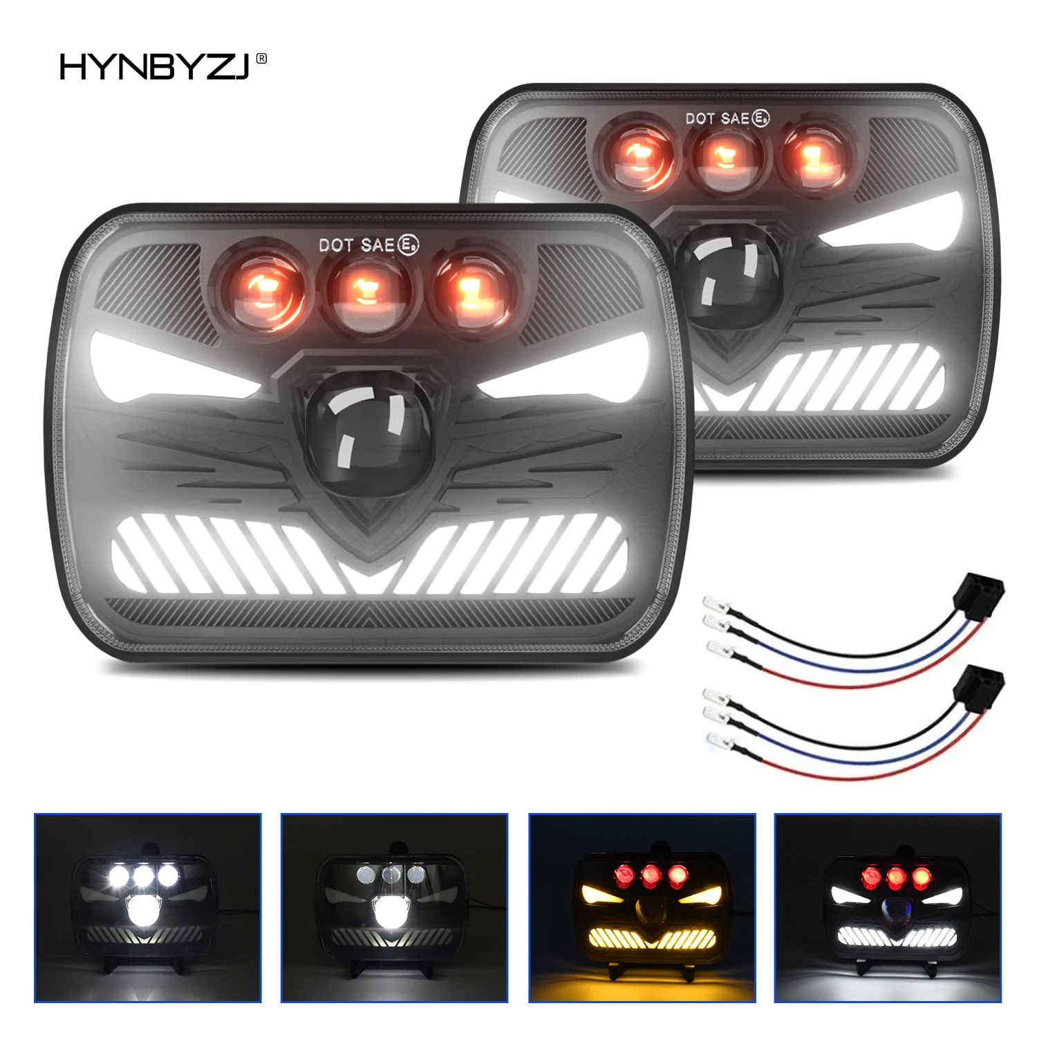 

HYNBYZJ 400W 5X7 "7x6 дюймов прямоугольная фонарь для грузовиков, внедорожник, фотосессия для Jeep Ford GMC