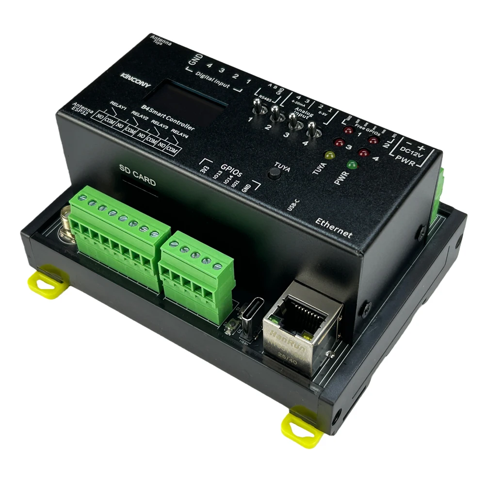 Фото Контроллер реле KinCony B4 Ethernet Wifi Smart для Home Assistant, ESPHome, Tasmota, Tuya, HomeKit, MQTT, RS485, Modbus, KCS v3 №3