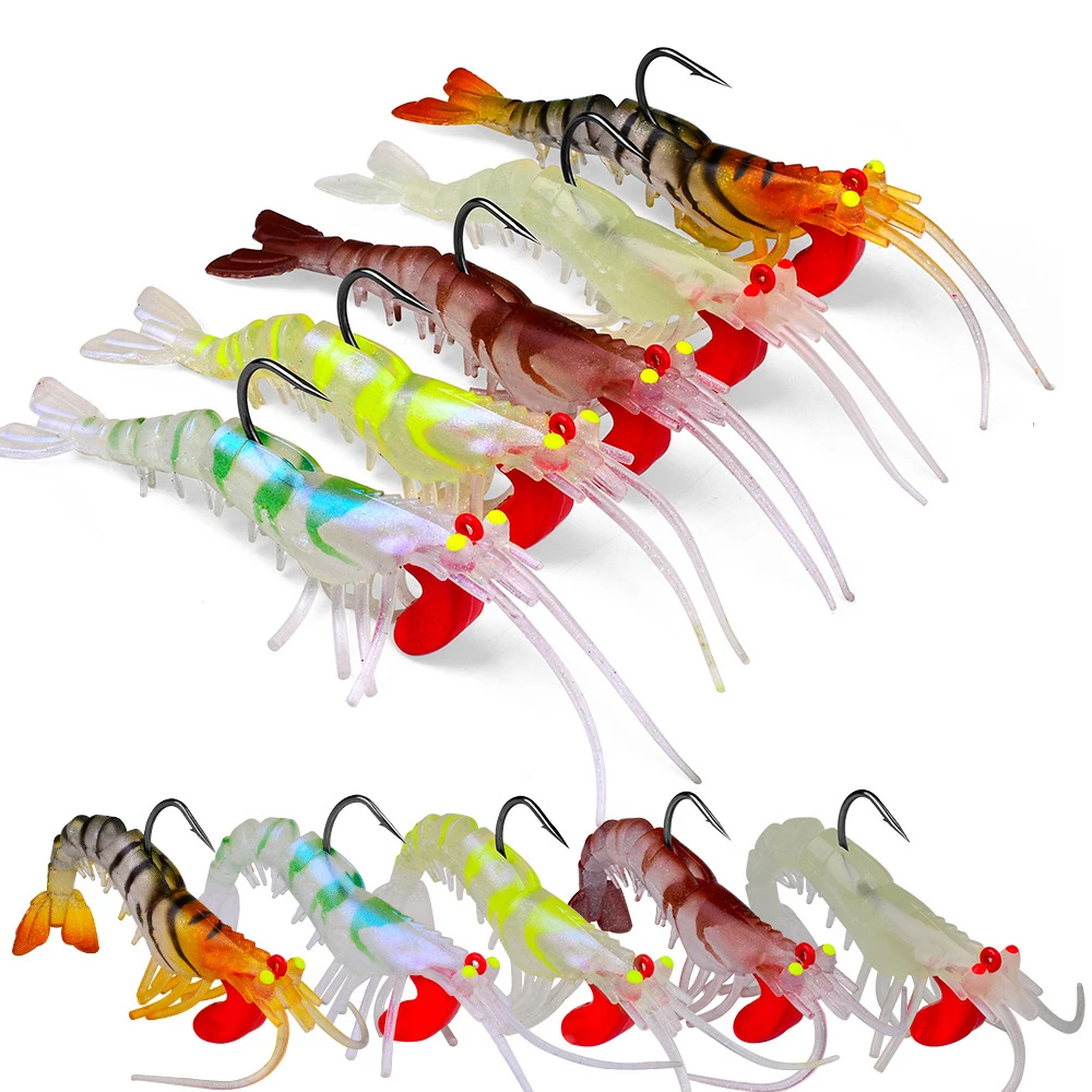 

Multinode Shrimp Lures Sea Fishing with Luminous Prawns Soft Bait Perch 6g/12.5g/18.5g Sea Bass Shrimp Bait Sea Bar Fishing Lure