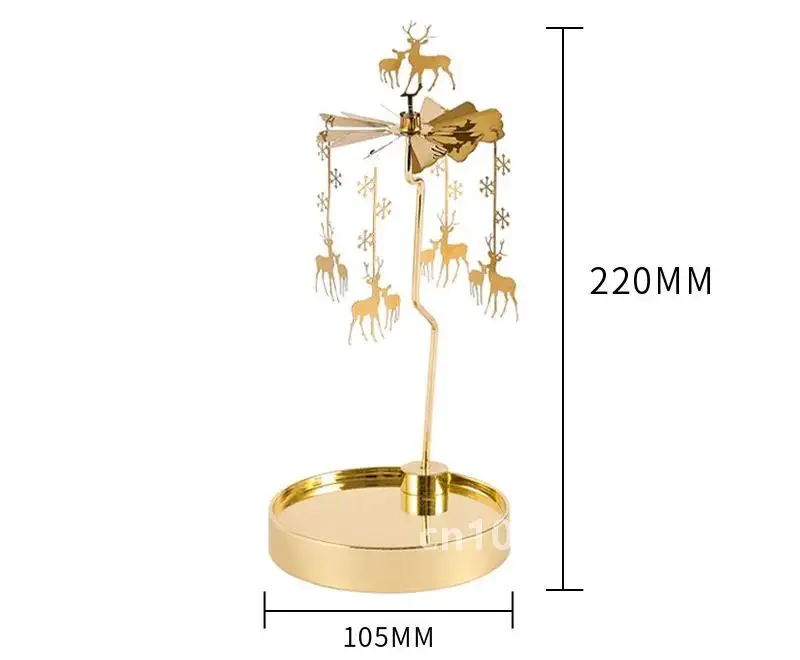 Треугольный/круглый поднос вращающийся подсвечник Рождественский олень