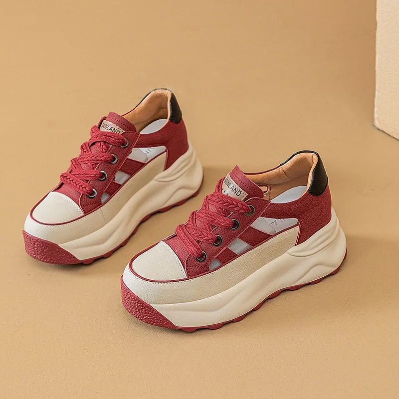 

2023 Fashion Shoes Women's Lace Up Vulcanized Shoes Outdoor Walking Shoes Round Toe Women's Casual Shoes Versatile Sports Shoes