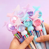 1pcs kawaii butterfly sequins press 10 colors ink ballpoint pen bullet tip 0 5mm office stationery school supplies child writing