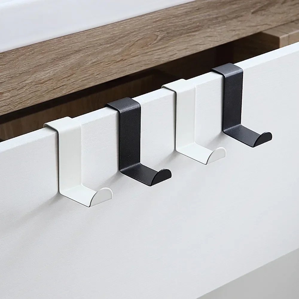 

Rack Hanger Organizer Hooks Stainless Door Holder Door Steel Behind Bathroom Cabinet Towel Household Hook 2pcs S-shaped Storage