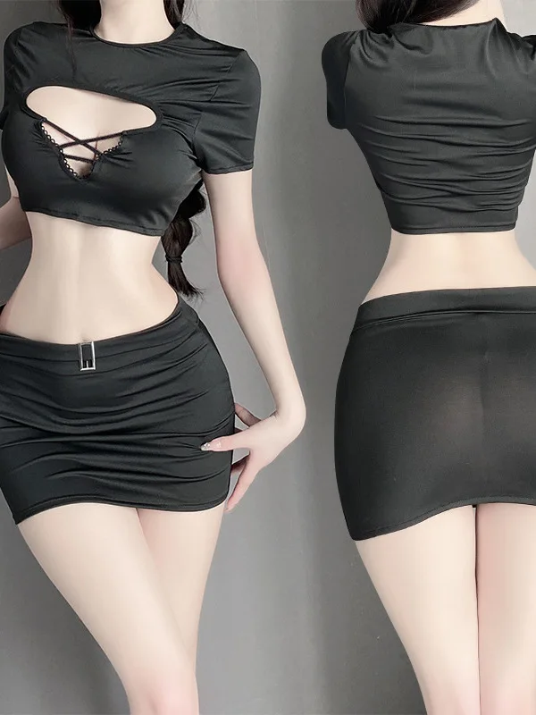 Женский соблазнительный пижамный комплект в Корейском стиле с юбкой и небольшой