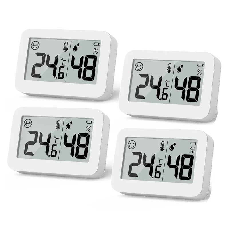 

4-Pack Mini Hygrometer Indoor Thermometer Humidity Gauge with Celsius Humidity Meter Digital Temperature Monitor