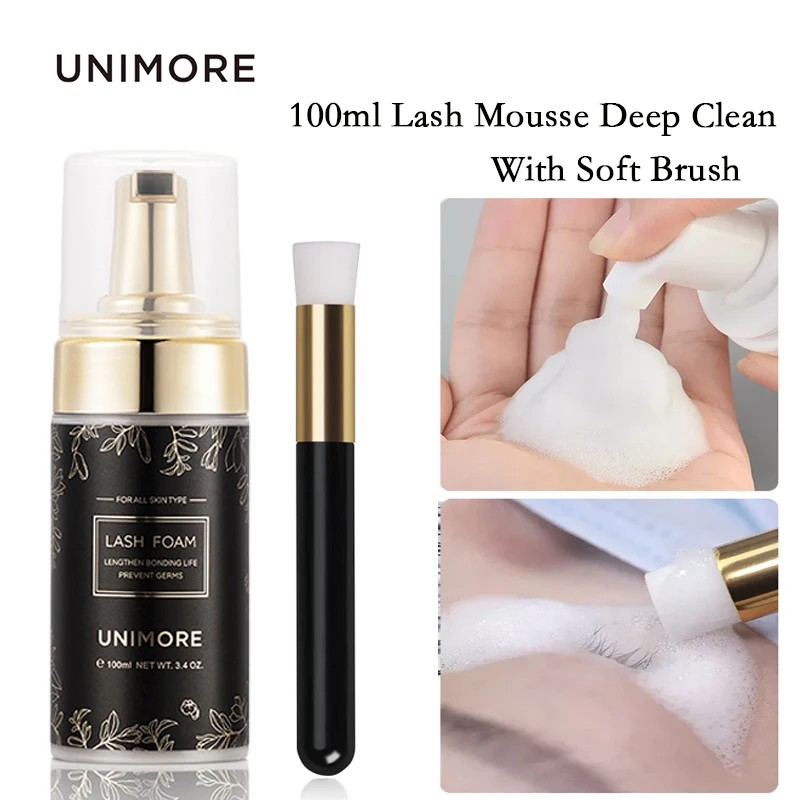 

Unimore 100ml Cleaning Mousse Before Eyelash Extension Foam Cleaner Gentle No Stimulation Shampoo Makeup Clean Eyelash Glue