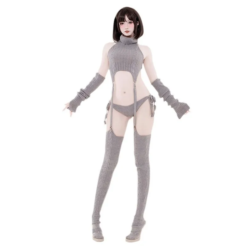 AniLV теплый сезонный свитер серии водолазка вязаное платье с лямкой на шее