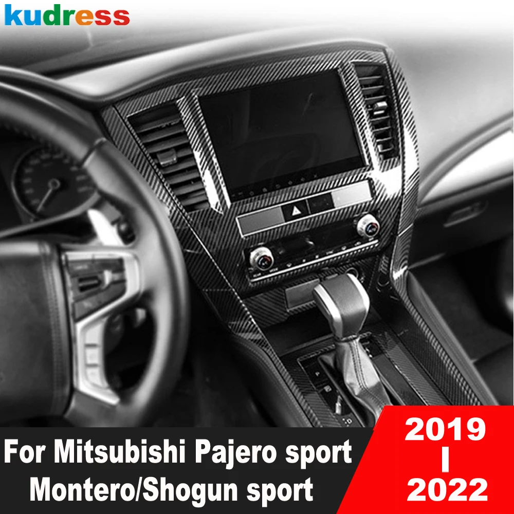 

Carbon Fiber Car Interior Center Control Navigation Panel Cover Trim For Mitsubishi Pajero/Montero/Shogun sport 2019-2021 2022
